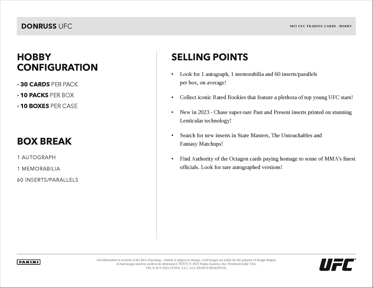 2023 Panini Donruss UFC Hobby Box