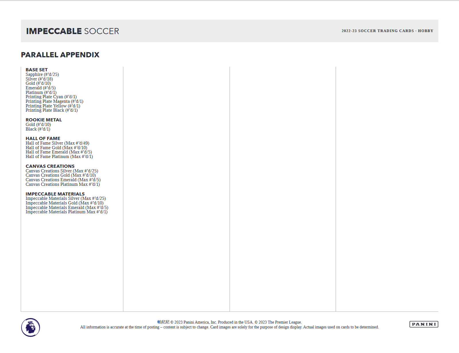 2022-23 Panini Impeccable Soccer Hobby 3 Box Case