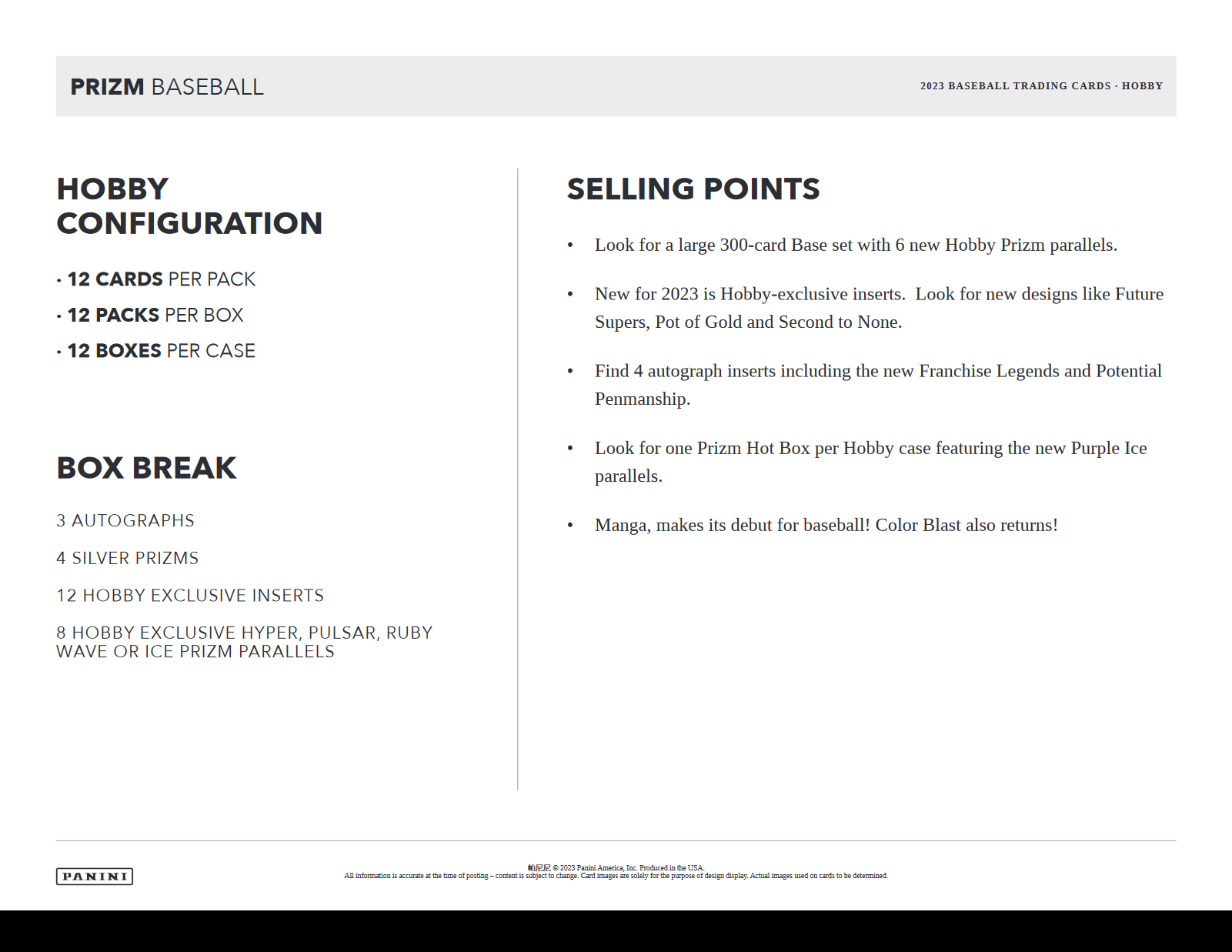 2023 Panini Prizm Baseball Hobby 12 Box Case