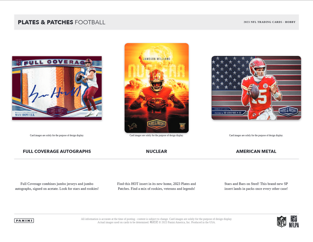 2023 Panini Plates & Patches Football Hobby Box