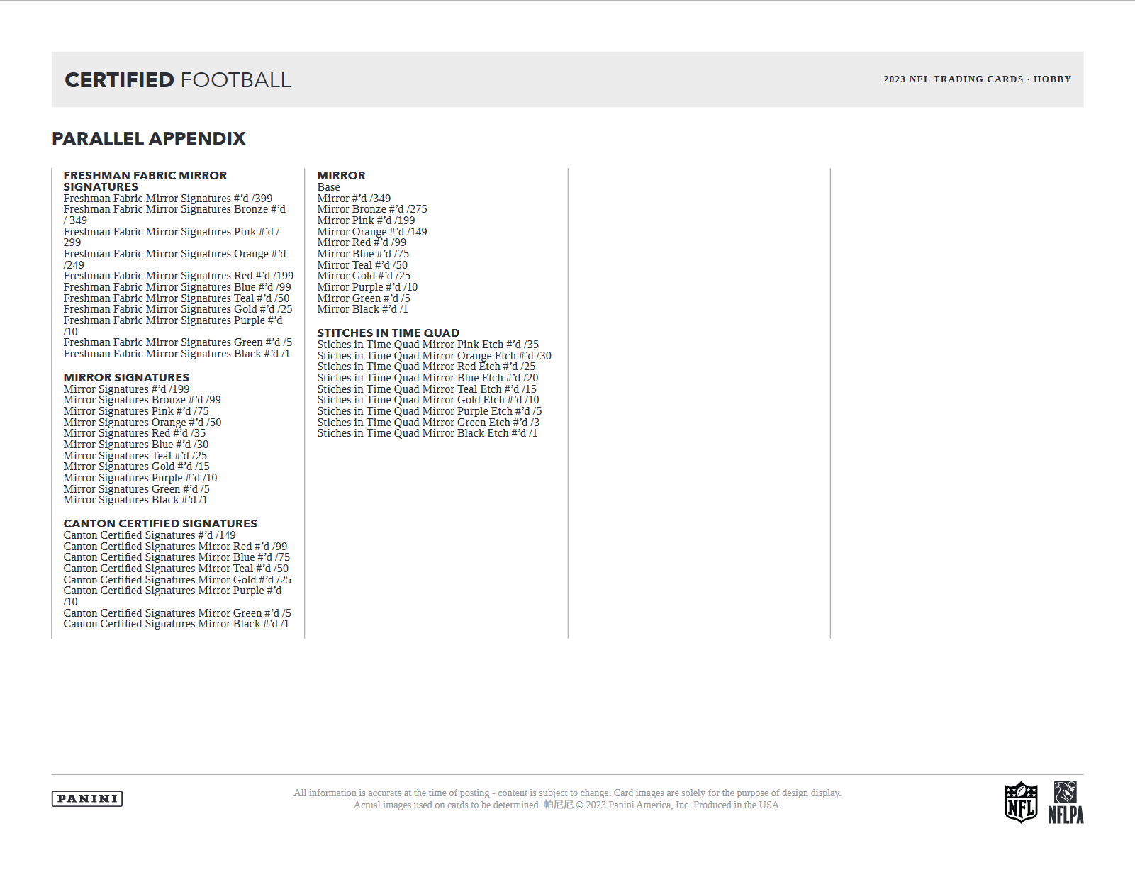 2023 Panini Certified Football Hobby 16 Box Case