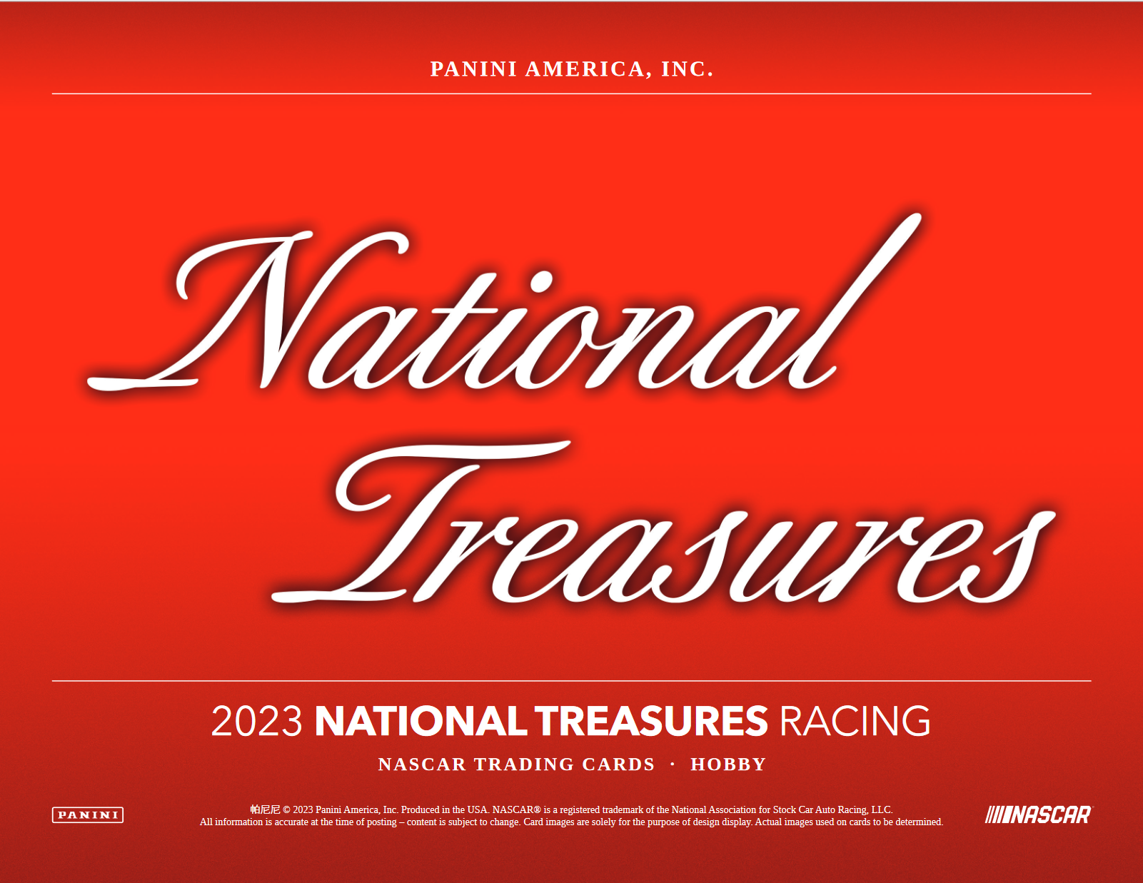 2023 Panini National Treasures Racing Hobby 4 Box Case