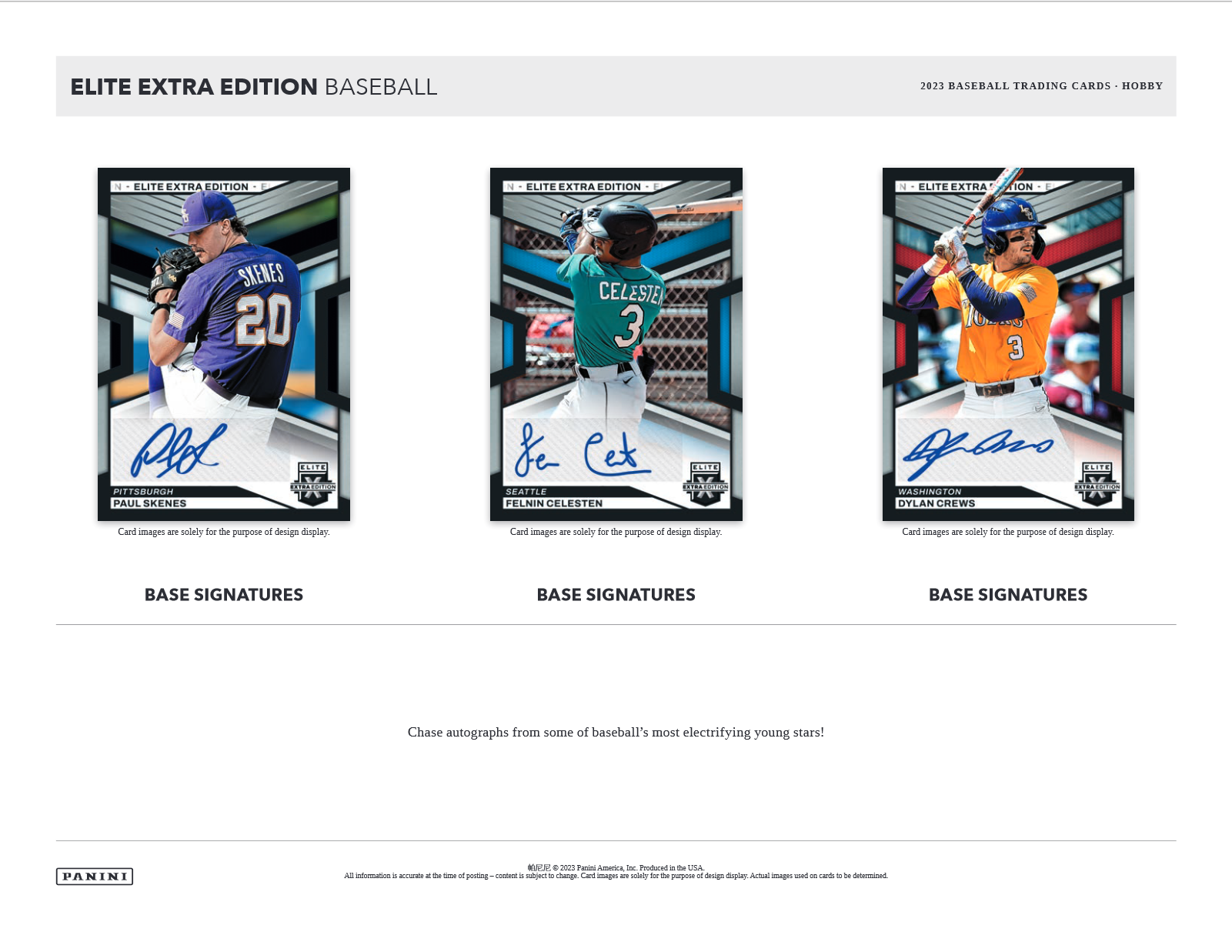 2023 Panini Elite Extra Edition Baseball Hobby 20 Box Case